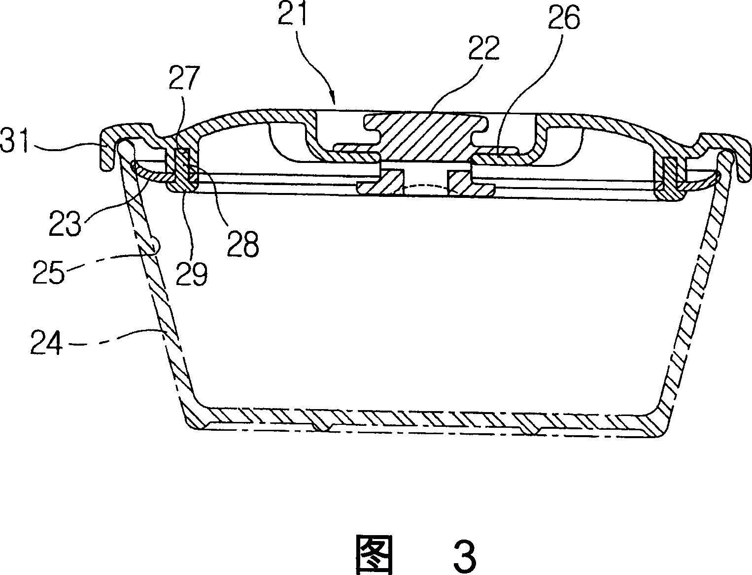 Container lid of operation type vacuum valve