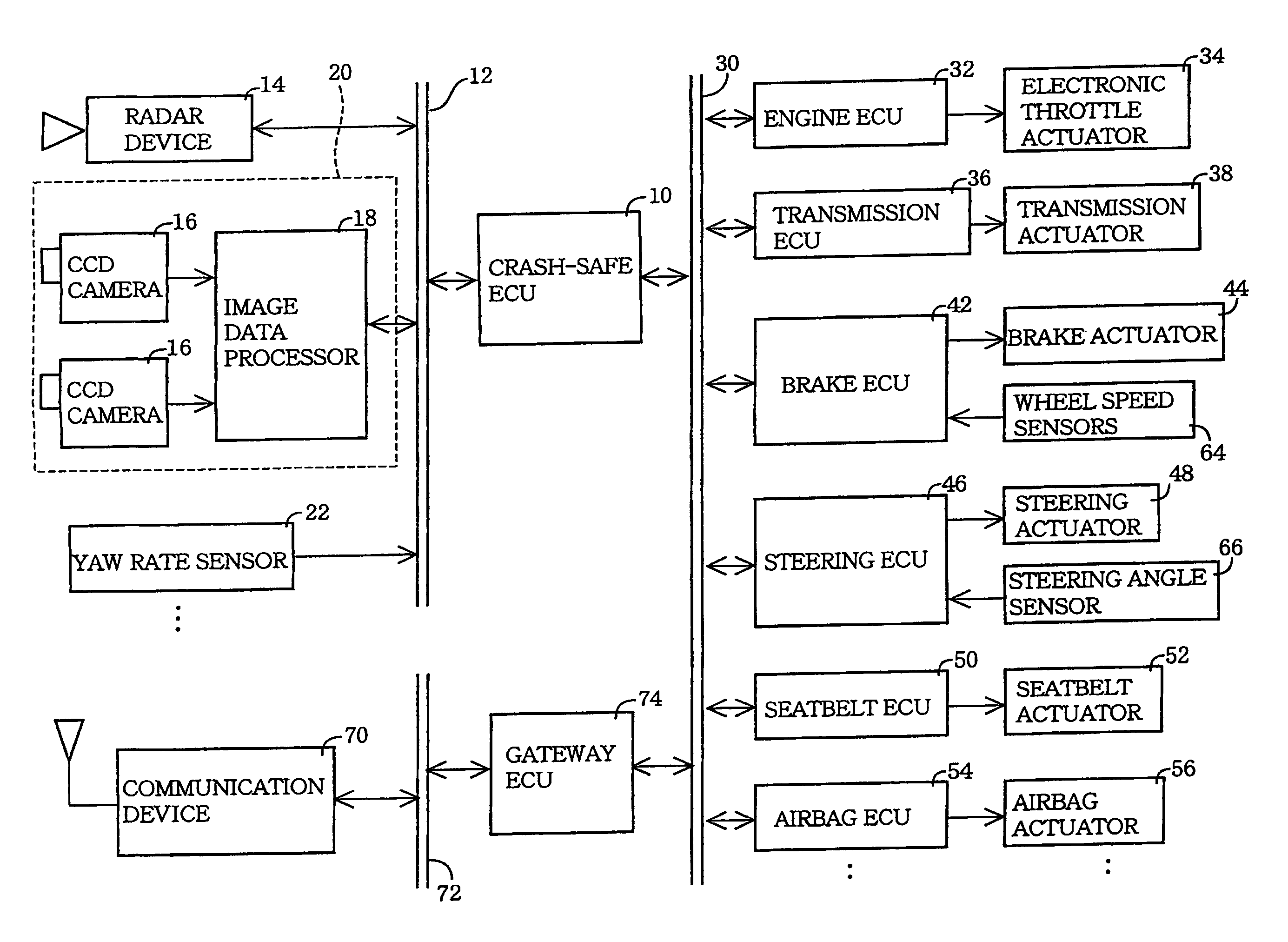 Crash-safe vehicle control system