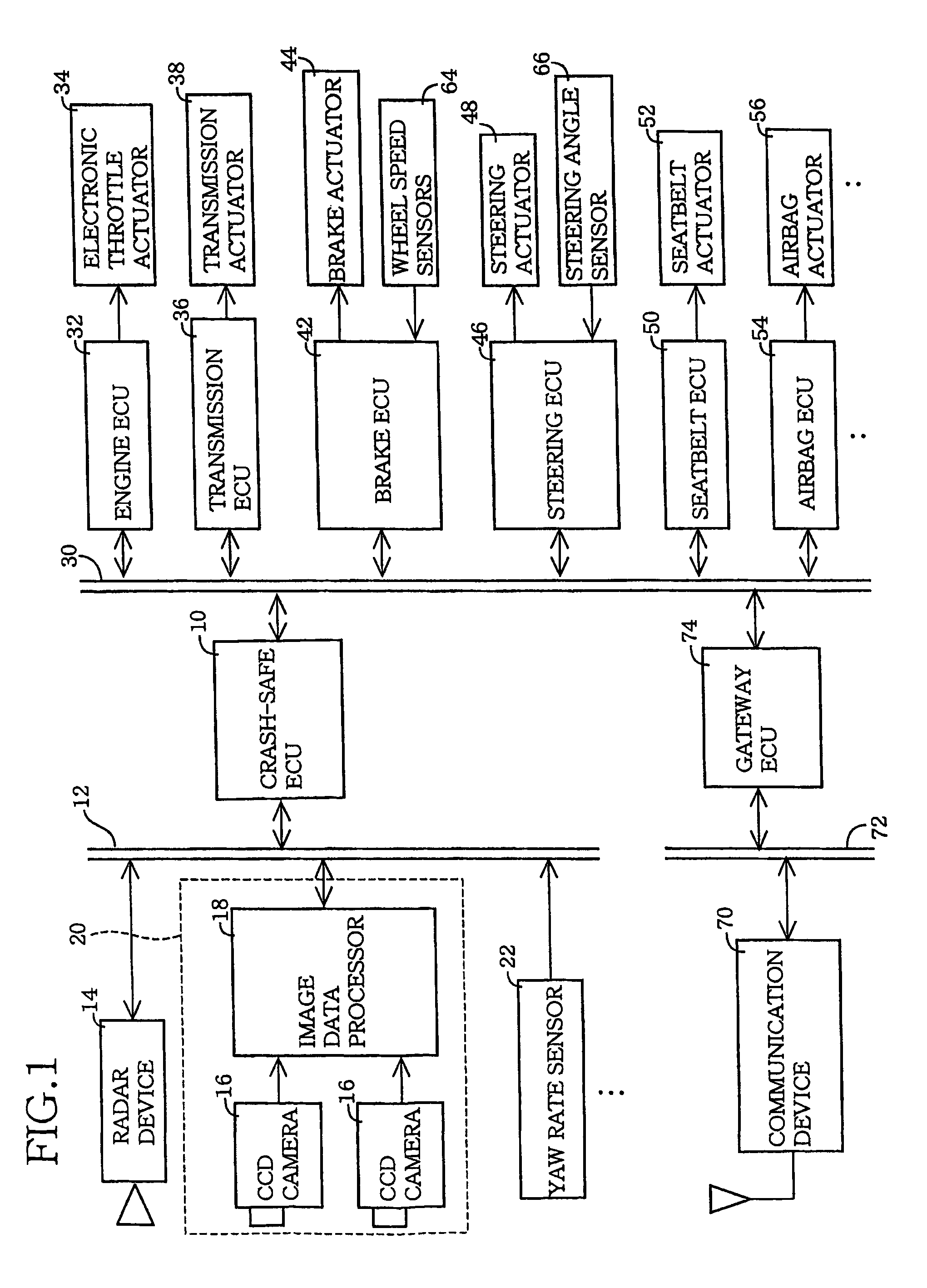 Crash-safe vehicle control system