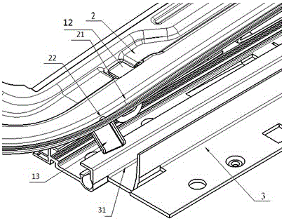 Sunroof glass water diversion structure and water diversion lug