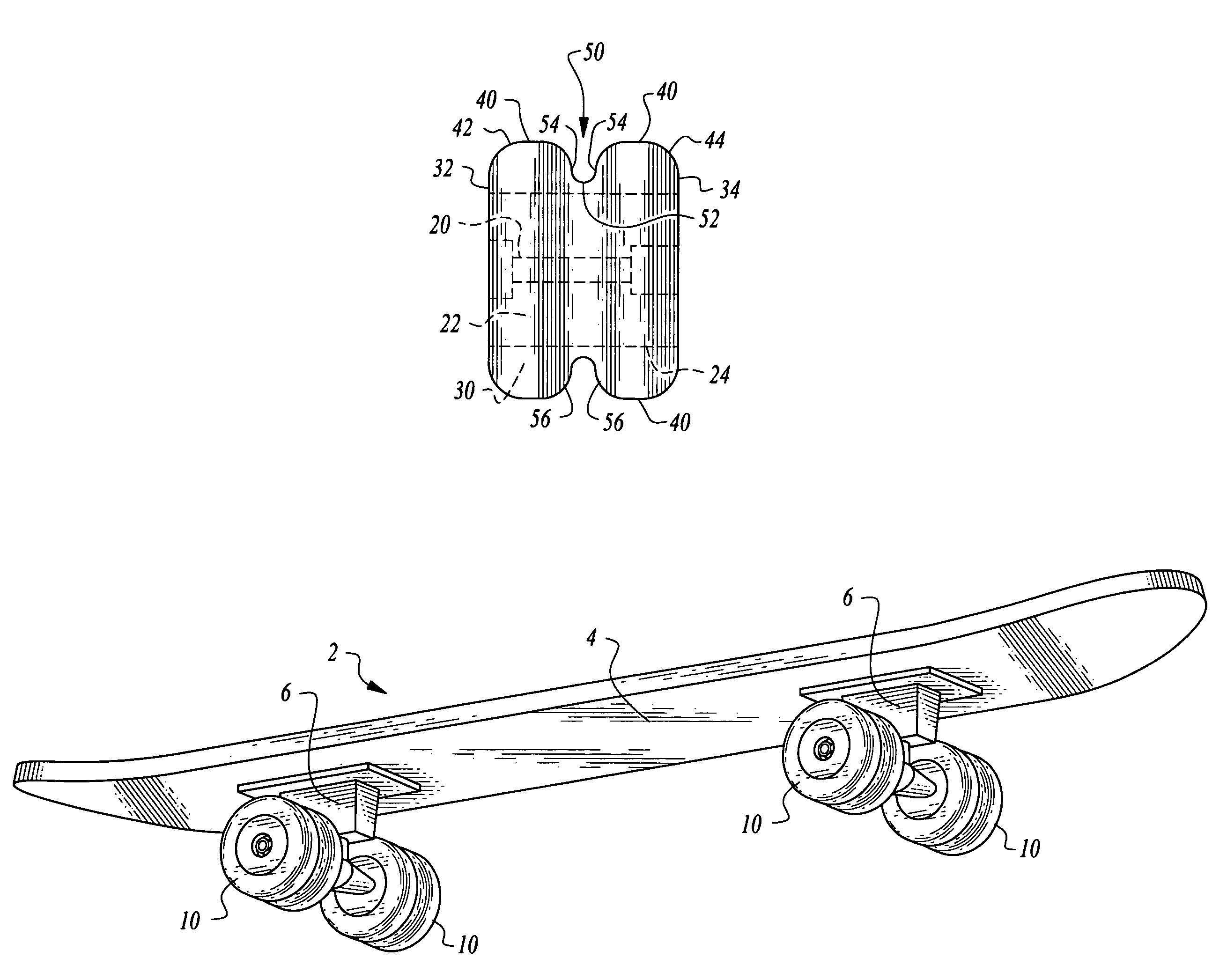 Troughed skateboard wheels