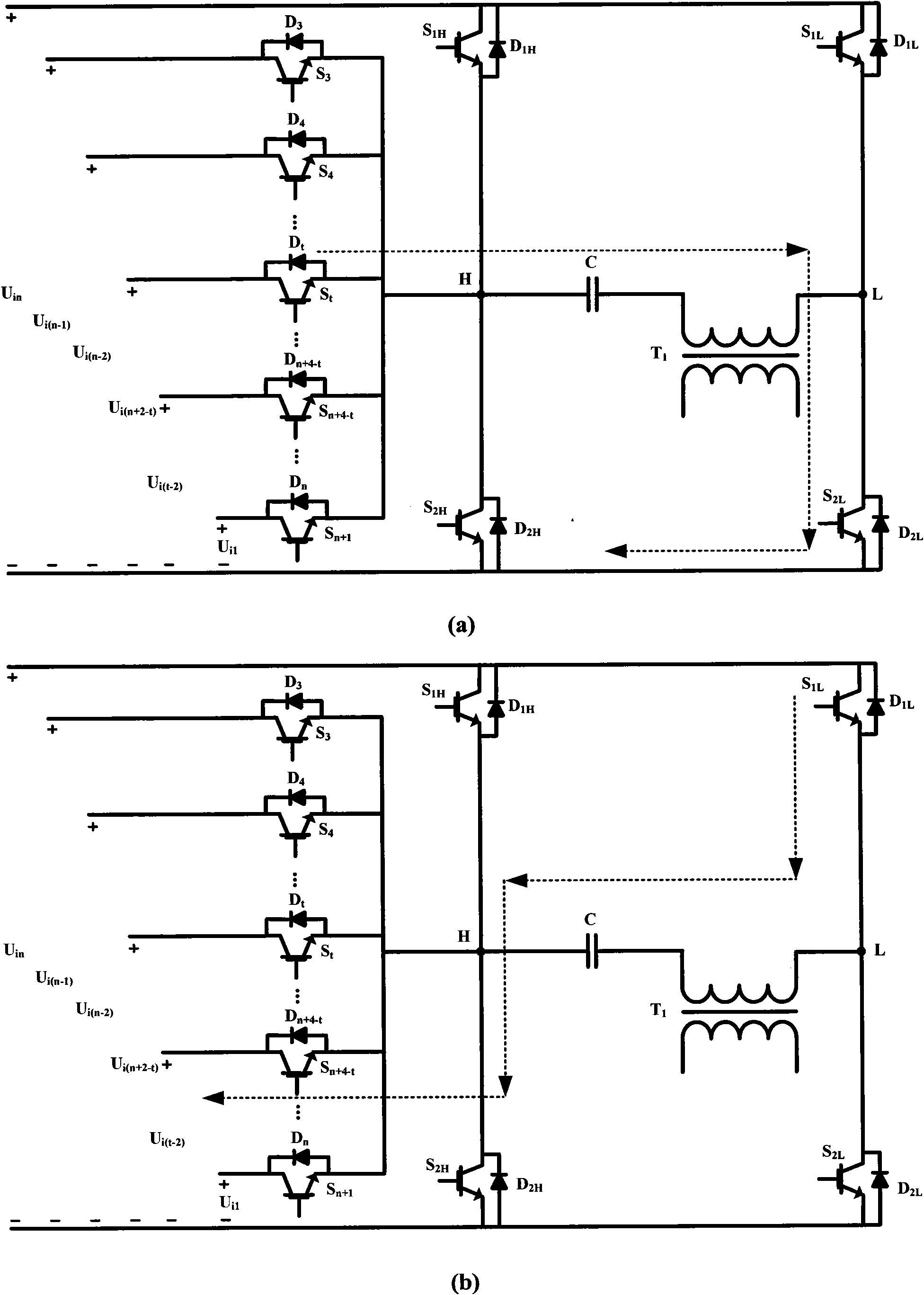 Topology and constant-frequency voltage hysteresis control of multi-level inverter