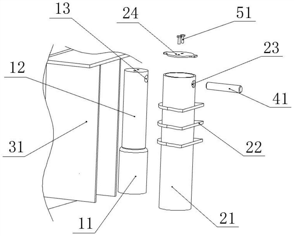 Telescopic suspension type fixed cylinder barrel