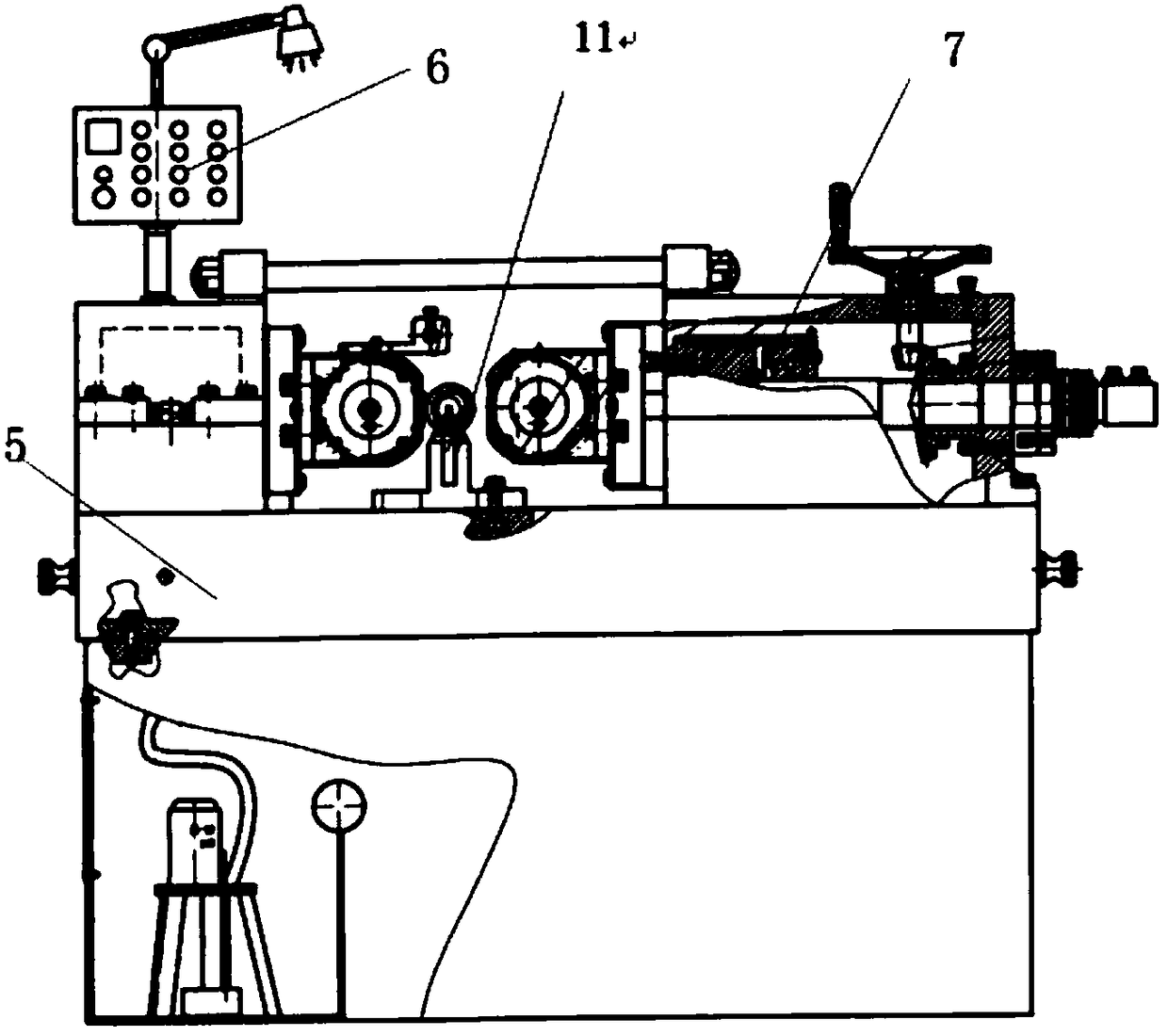 Thread molding unit and reinforcing steel bar end thread machining tool