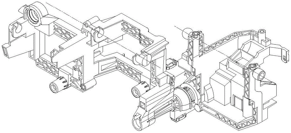 A double ball-joint connecting rod connection device used for the connection of the adjustable bracket of the lamp