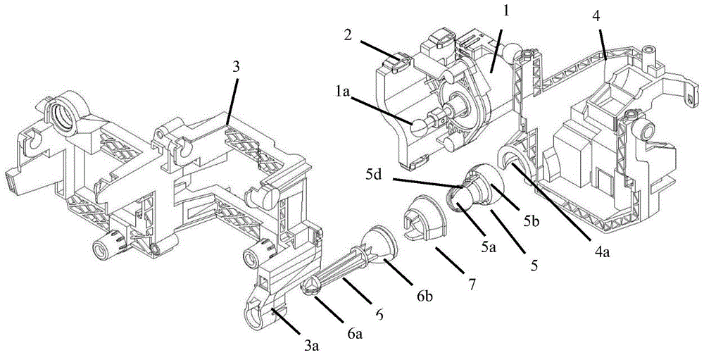 A double ball-joint connecting rod connection device used for the connection of the adjustable bracket of the lamp
