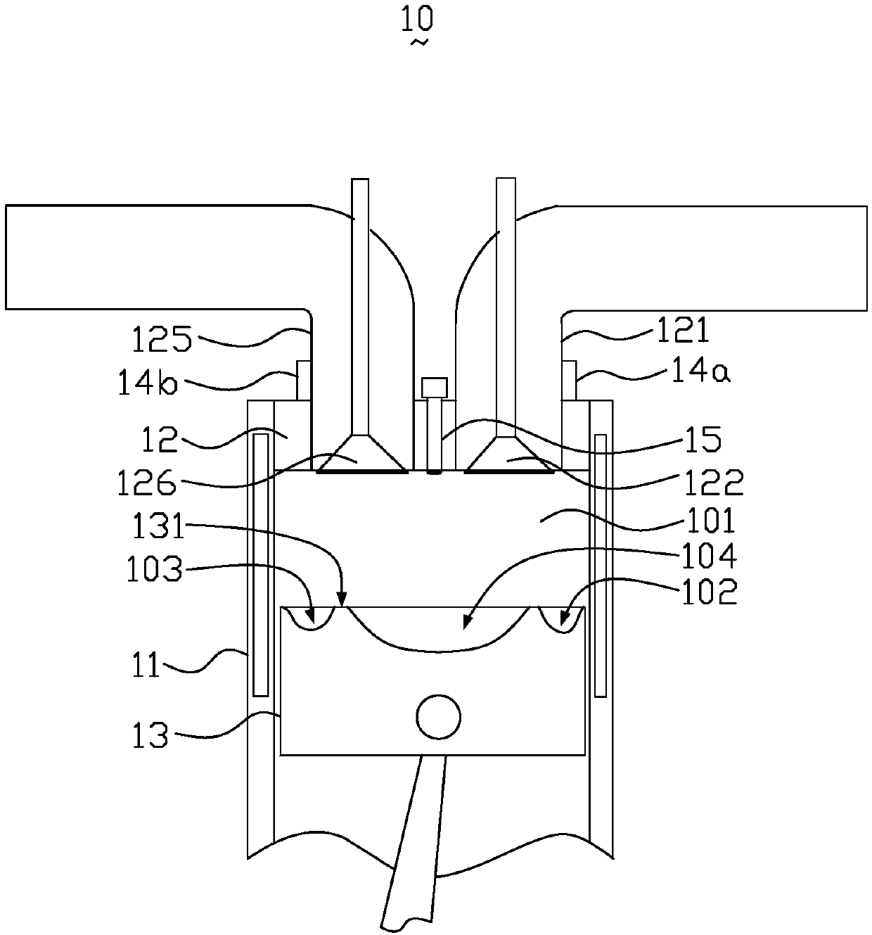 Engine and double-jet combustion method thereof