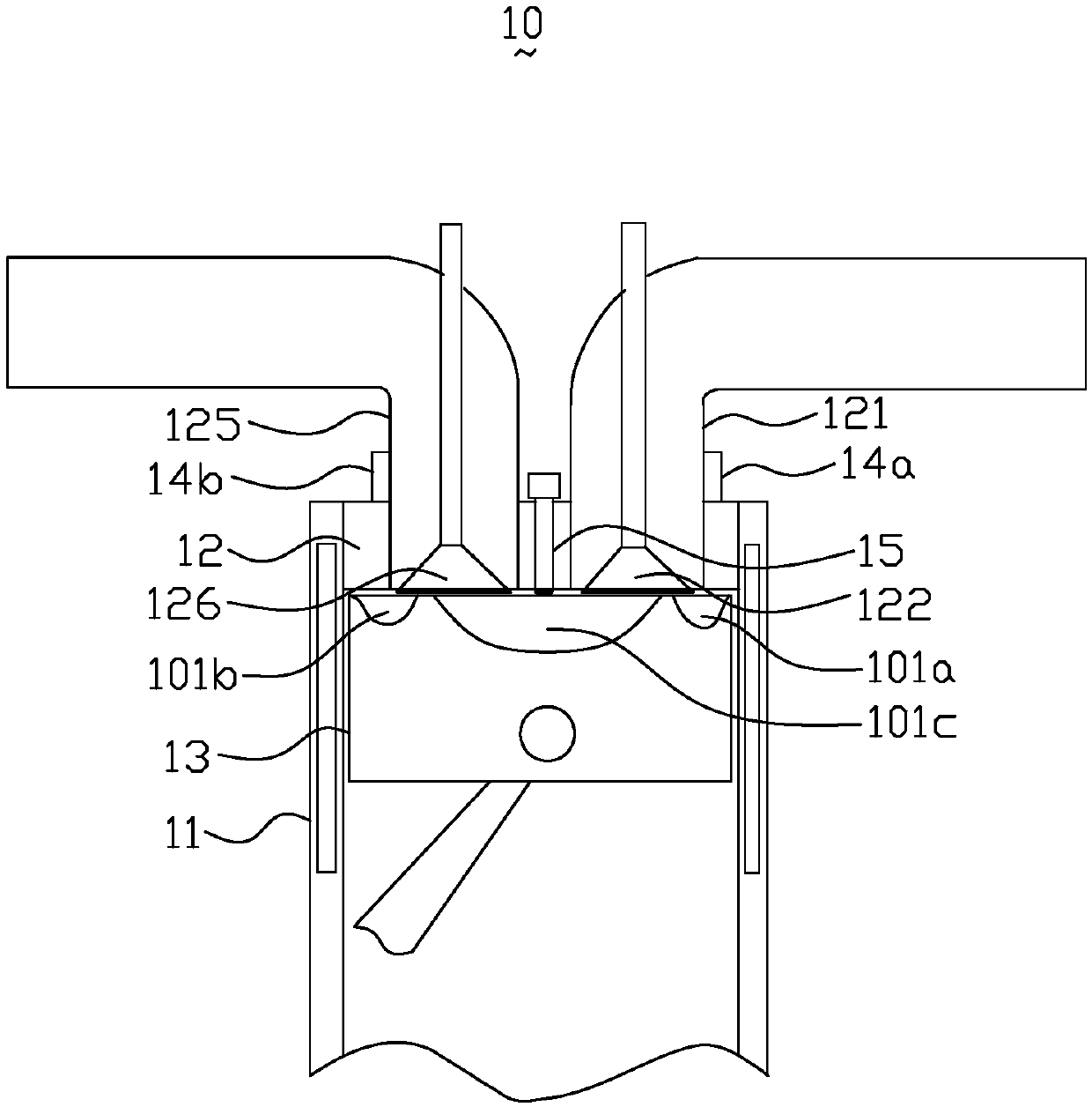 Engine and double-jet combustion method thereof