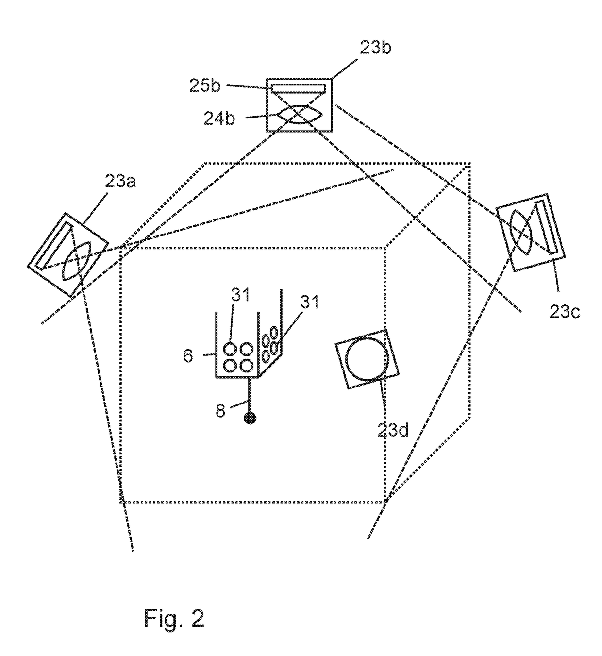 Motion-measuring system of a machine and method for operating the motion-measuring system