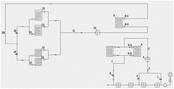 Combined air supply heating depth waste heat recycling system of low-low-temperature economizer of coal-fired unit