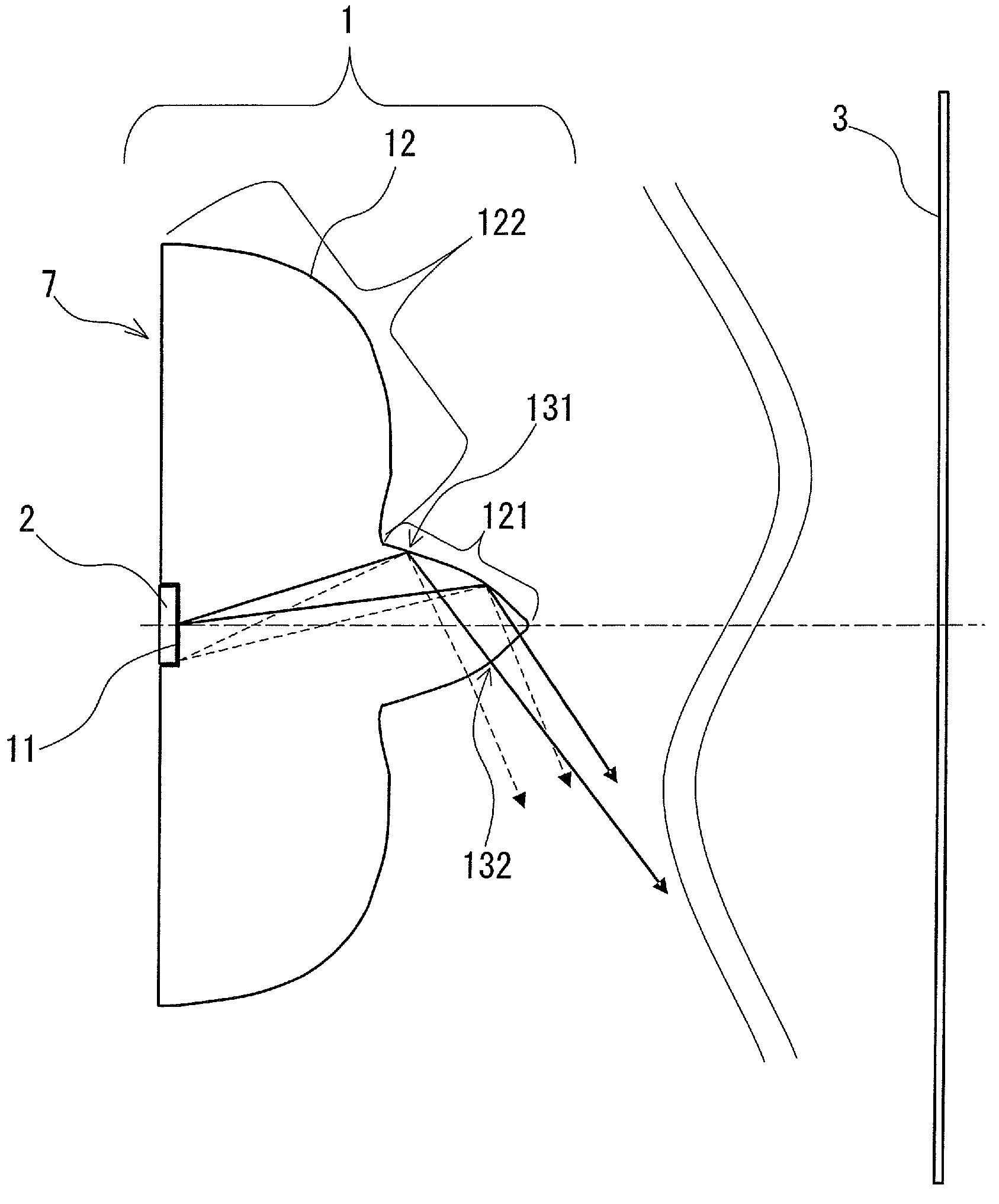 Lens for illumination, lighting device, surface light source, and liquid-crystal display apparatus