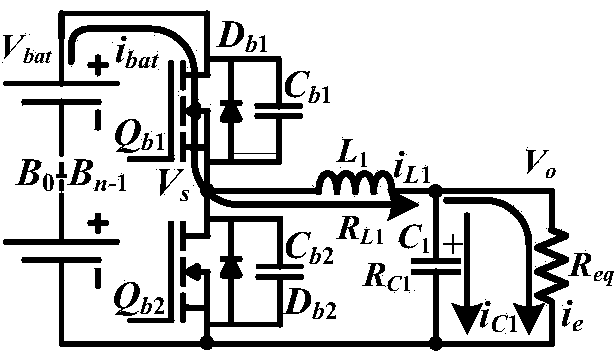 Equalization circuit based on Buck-Boost convertor and bidirectional LC (inductance capacitance) resonant convertor as well as implementation method