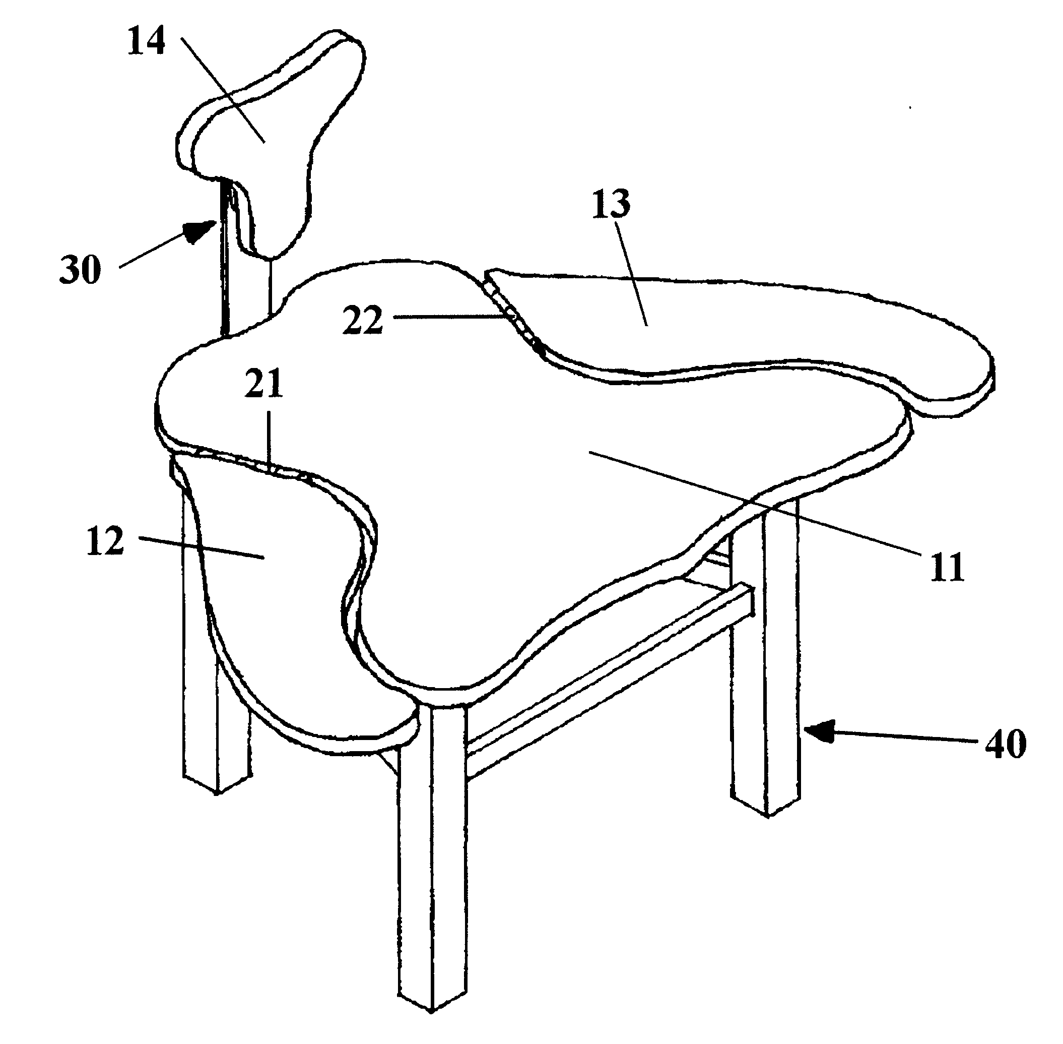 Adjustable cross-legged support seat