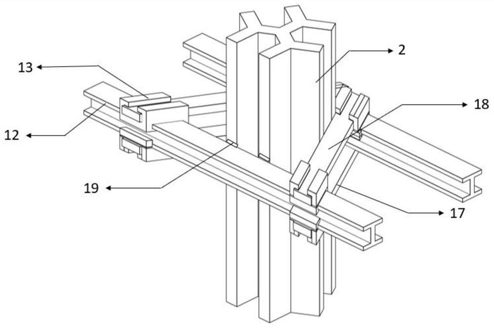 A composite driven snowflake pile system and construction method