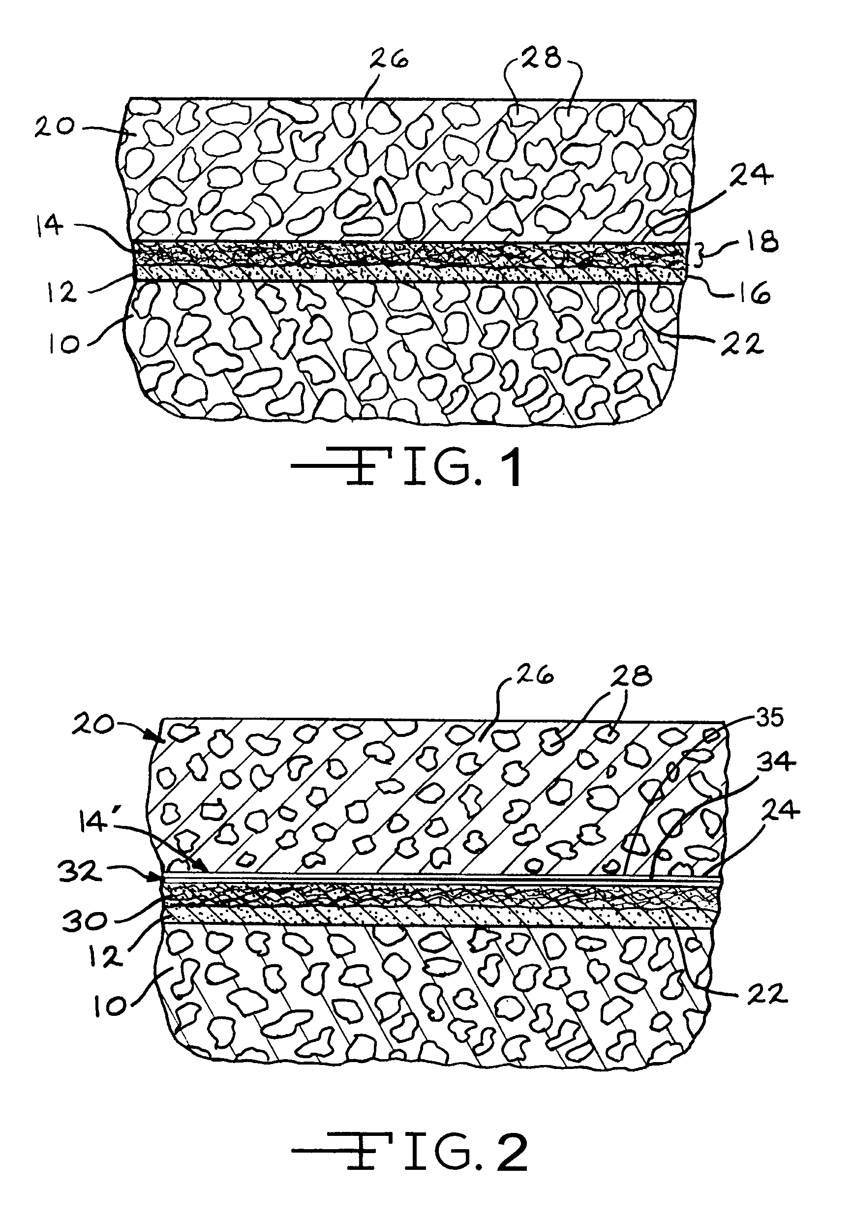 Mats for use in paved surfaces