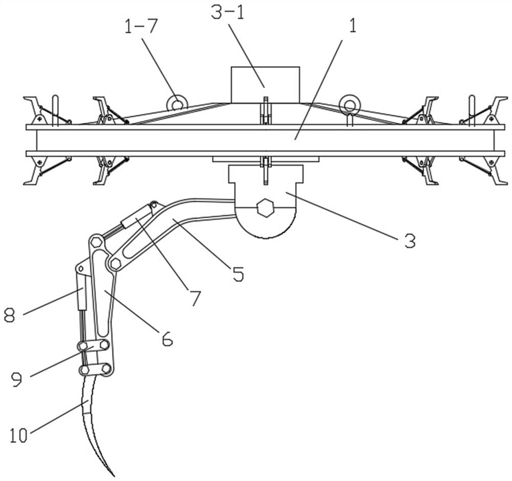 Hoisting mechanical arm for vertical shaft slag removal and using method of hoisting mechanical arm