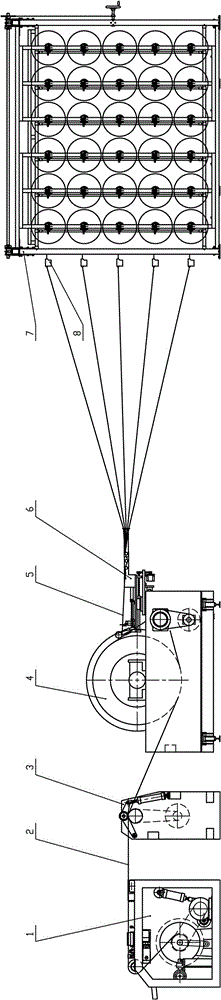 Warping knitting sectional copy warping machine