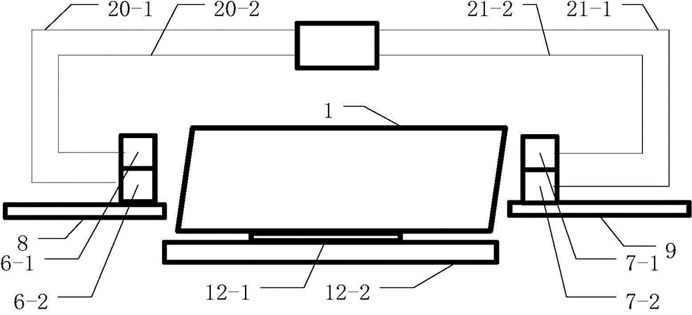 Large size laser neodymium glass cladding size and angle non-contact detection device and method