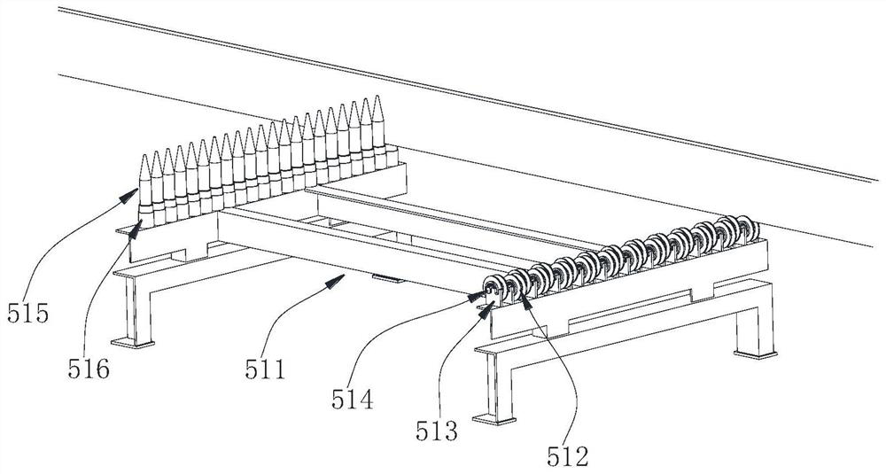 Flat-bulb steel storage equipment, storage and transportation device and transportation method