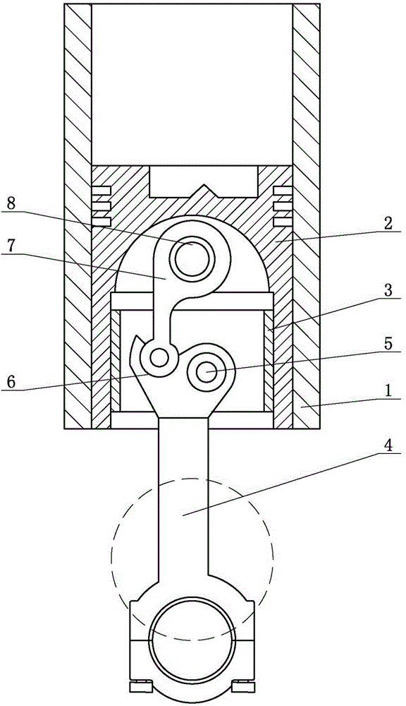 Reciprocating piston built-in chained connecting rod dead-point-free engine piston connecting rod set