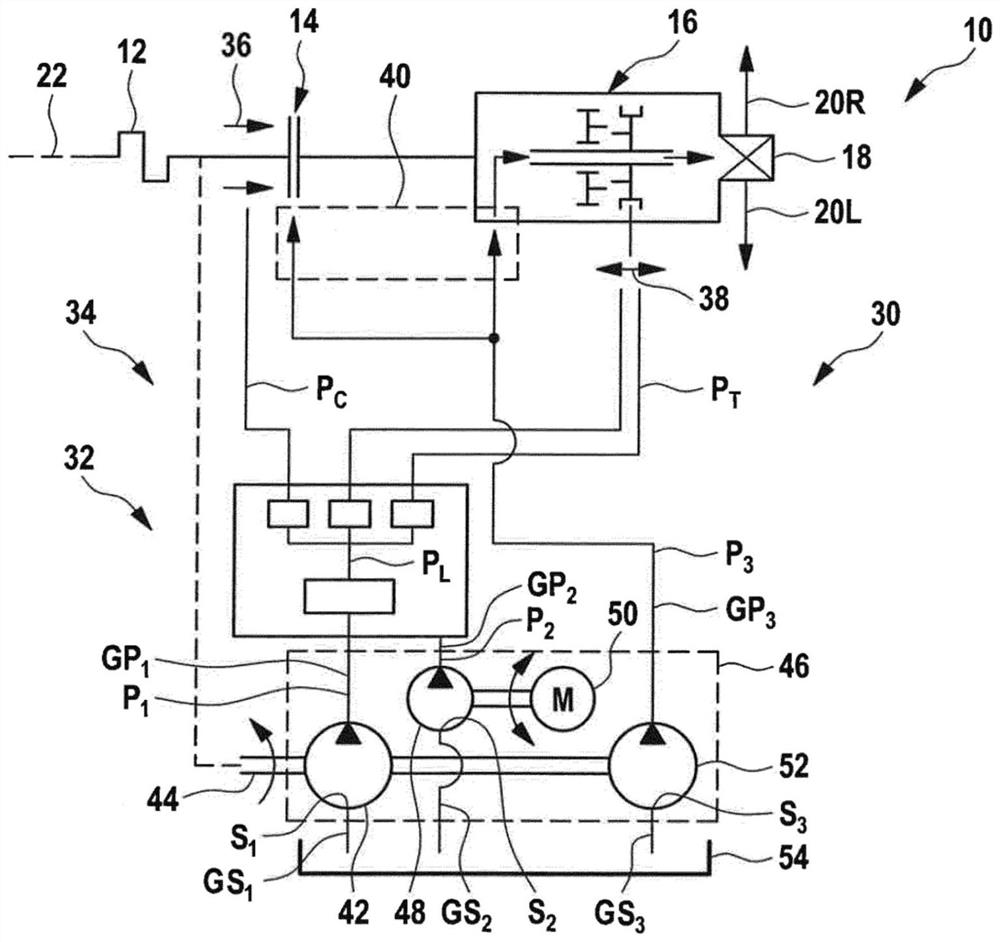 Pump units and hydraulic units for motor vehicle drive trains