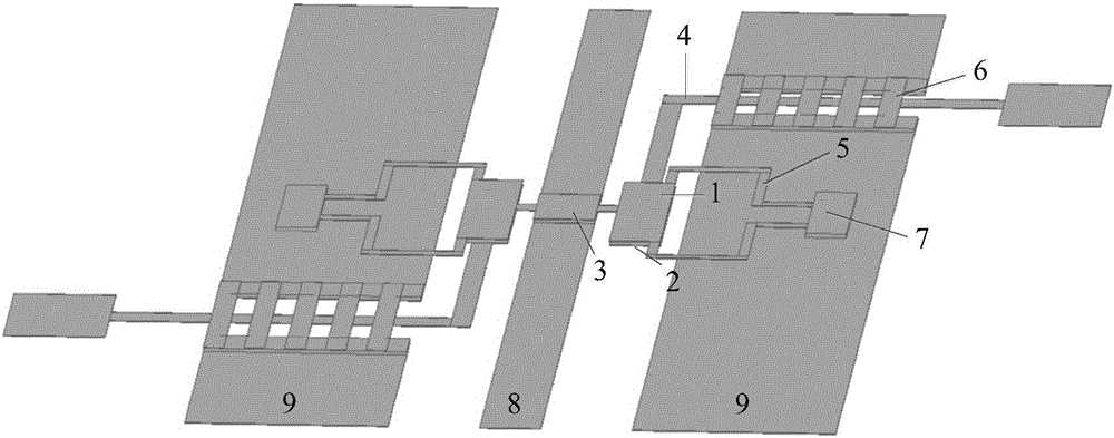 Capacitive radio-frequency micro-electromechanical system switch with signal lines and drive lines separated