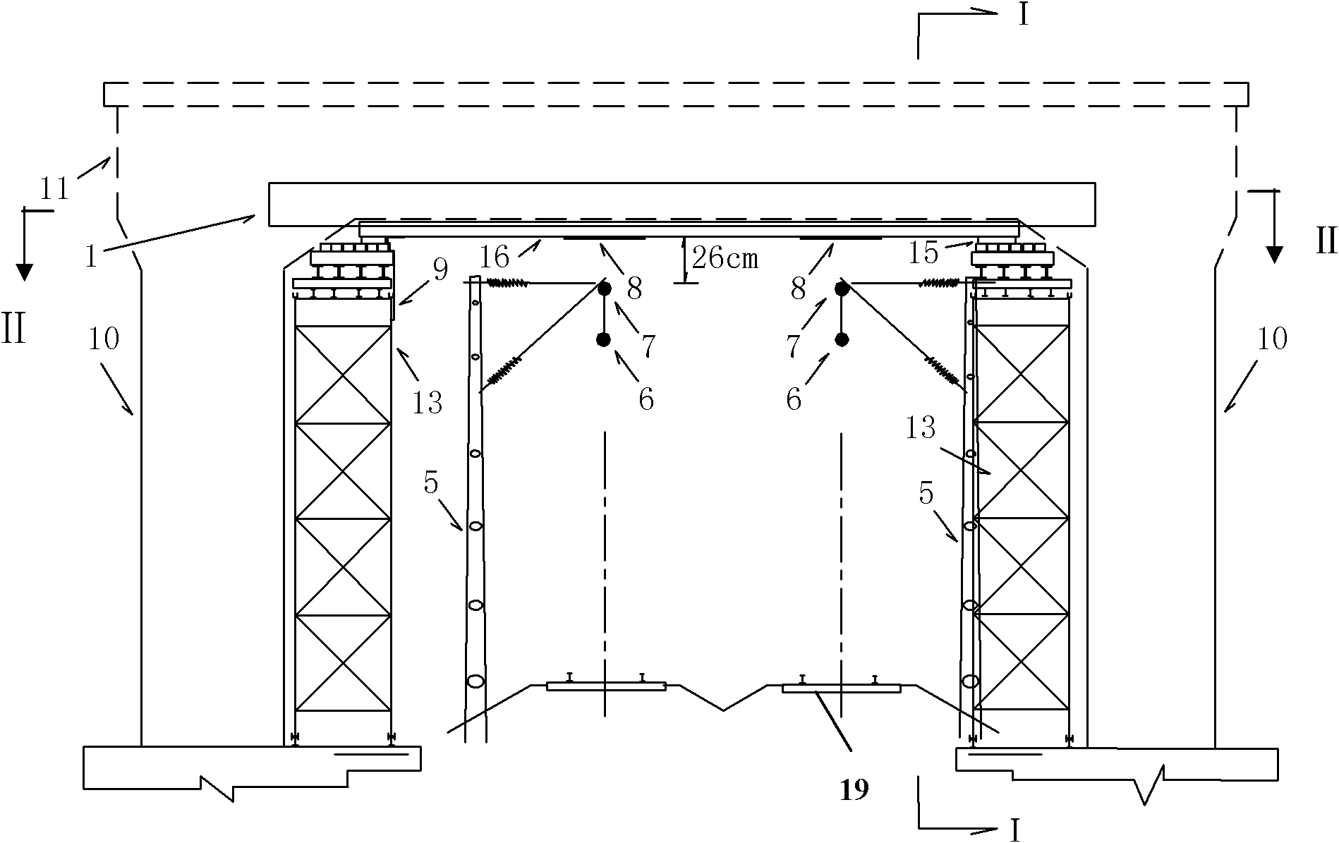 Method for constructing overpass gate-type pier spanning over electrified railway