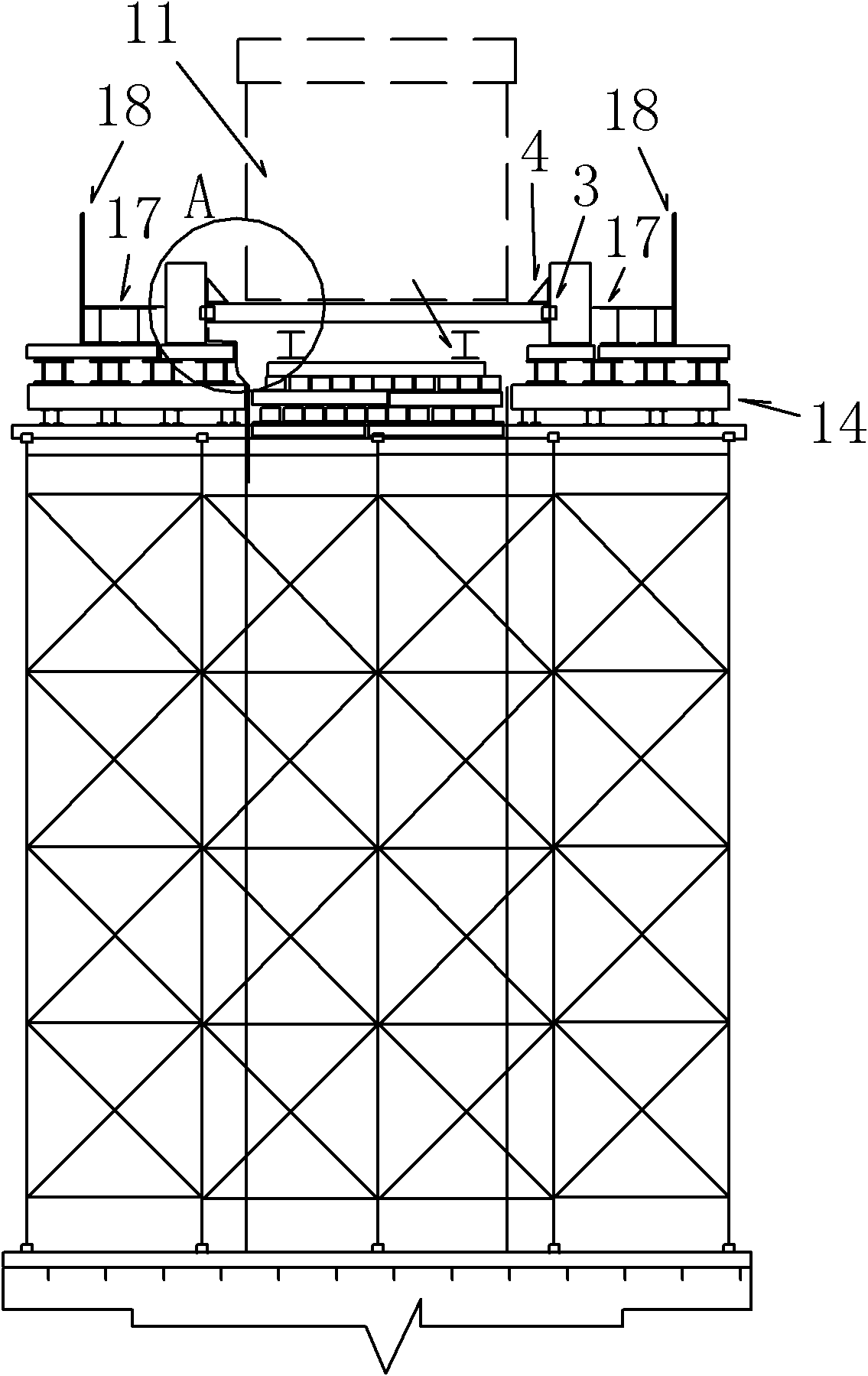 Method for constructing overpass gate-type pier spanning over electrified railway