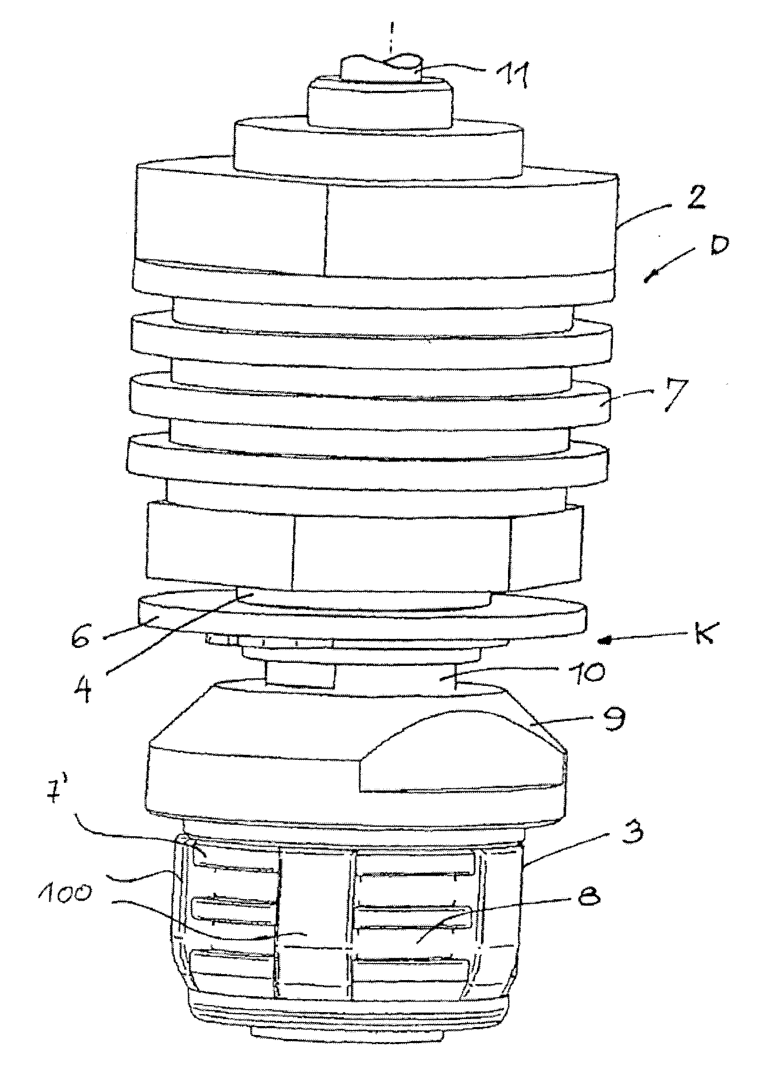 Blow molding machine for containers and mandrel holder