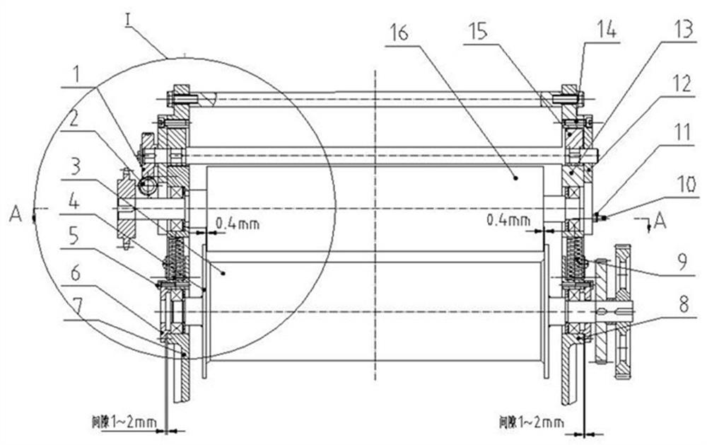 Axial clearance adjusting mechanism of automatic noodle press