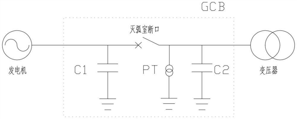 Insulation on-line monitoring device and method for impact capacitor in generator outlet circuit breaker