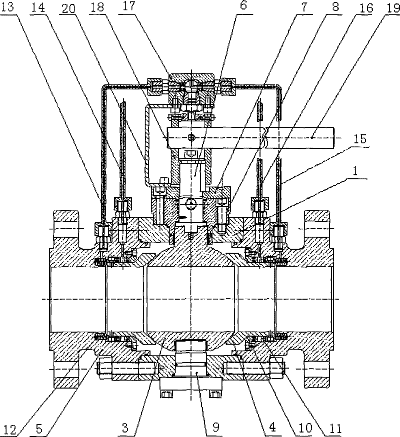 Pilot-operated type hard seal fixing ball valve