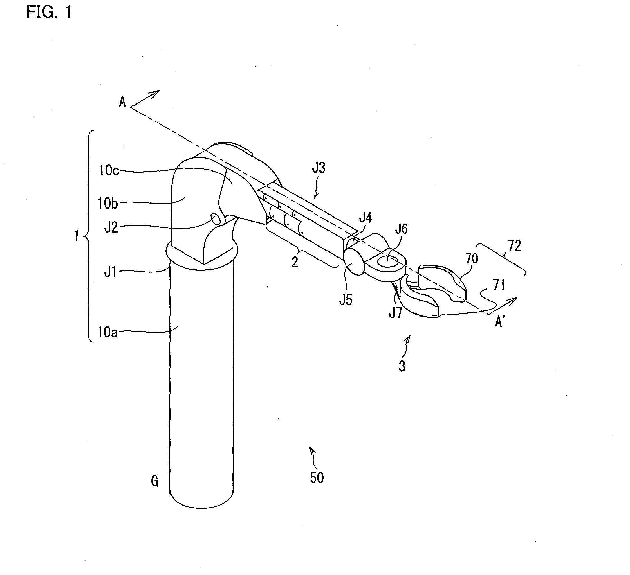 Direct acting extensible and retractable arm mechanism, and robot arm provided with direct acting extensible and retractable arm mechanism