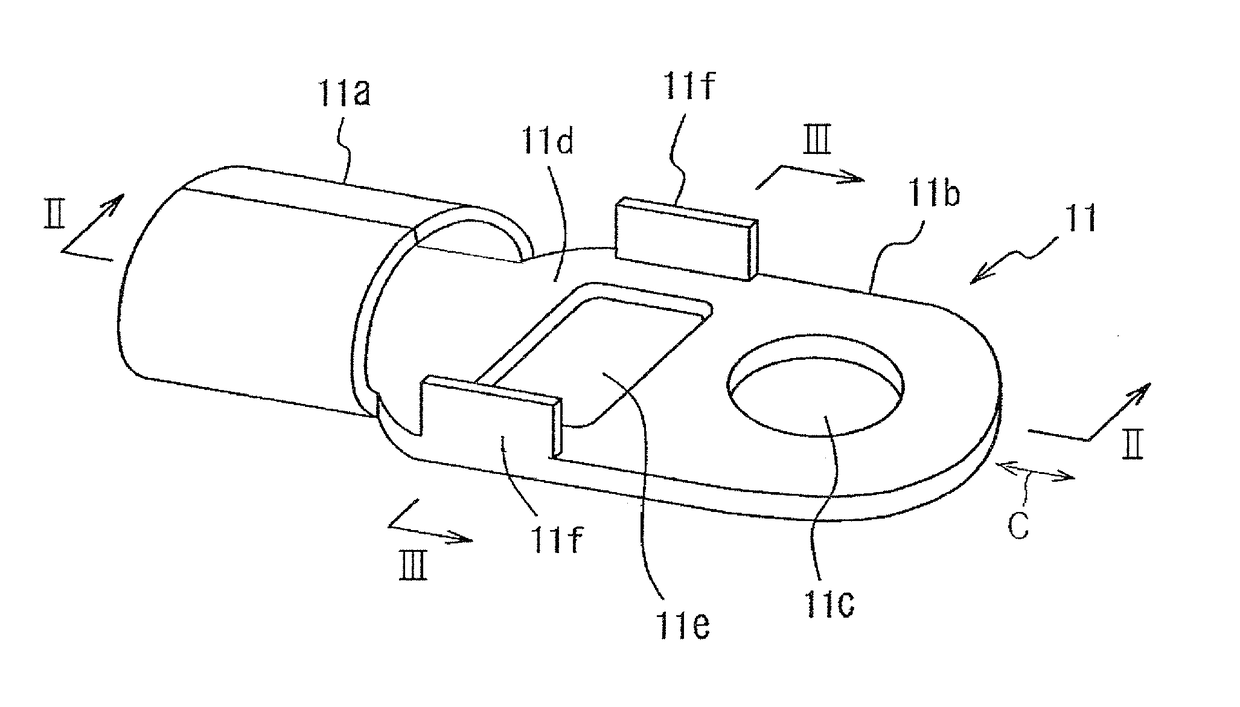 Terminal connection structure and method for producing same