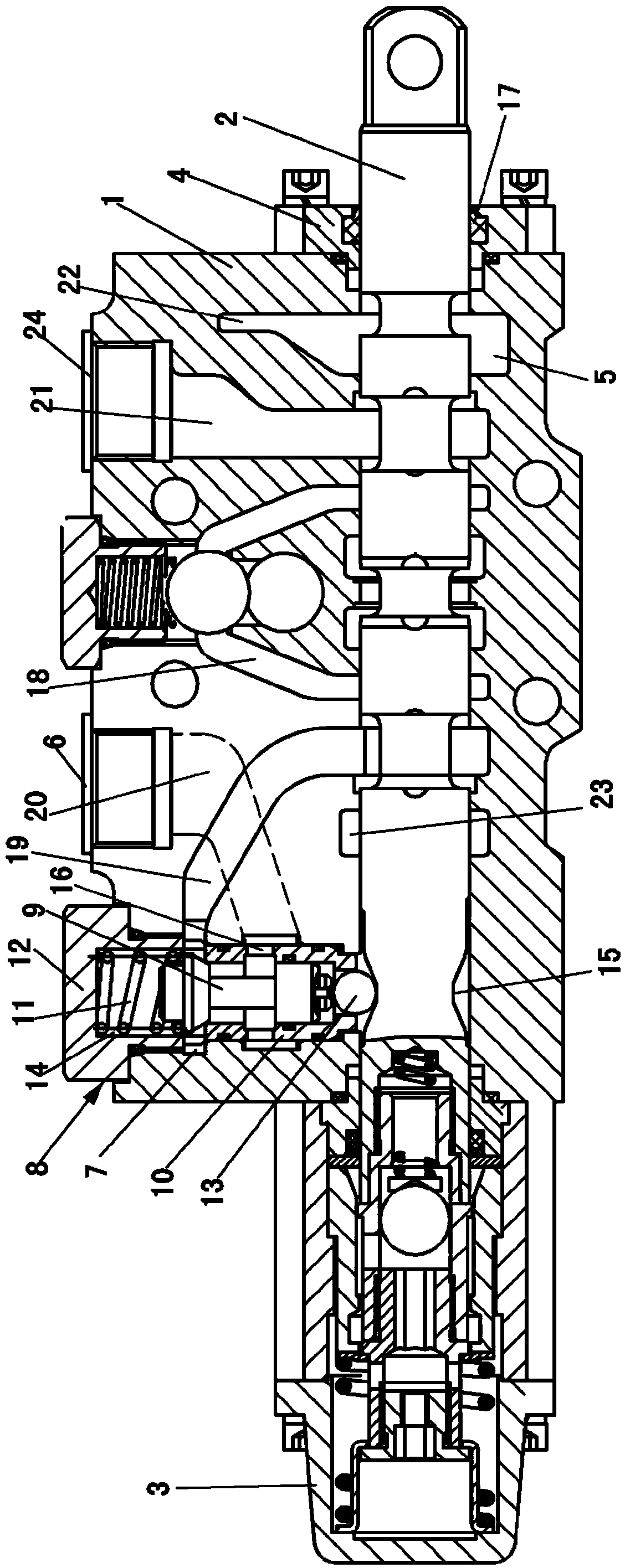 Hydraulic multi-channel valve for agricultural machine