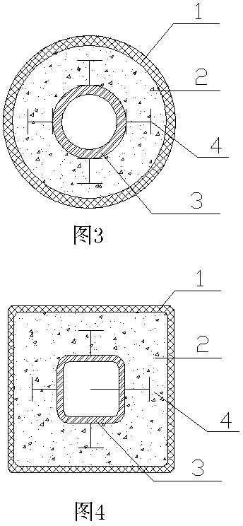 Double-pipe reinforced composite combined built pile