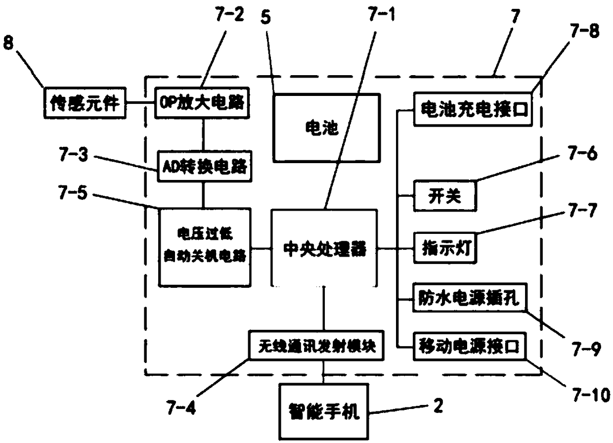 Electronic weighing device equipped with wireless control terminal