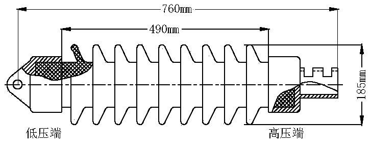 Simulation method for researching influence on potential and electric field distribution of rod insulator by suspended sand