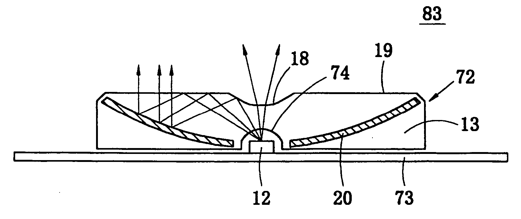 Transparent optical component for light emitting/receiving elements