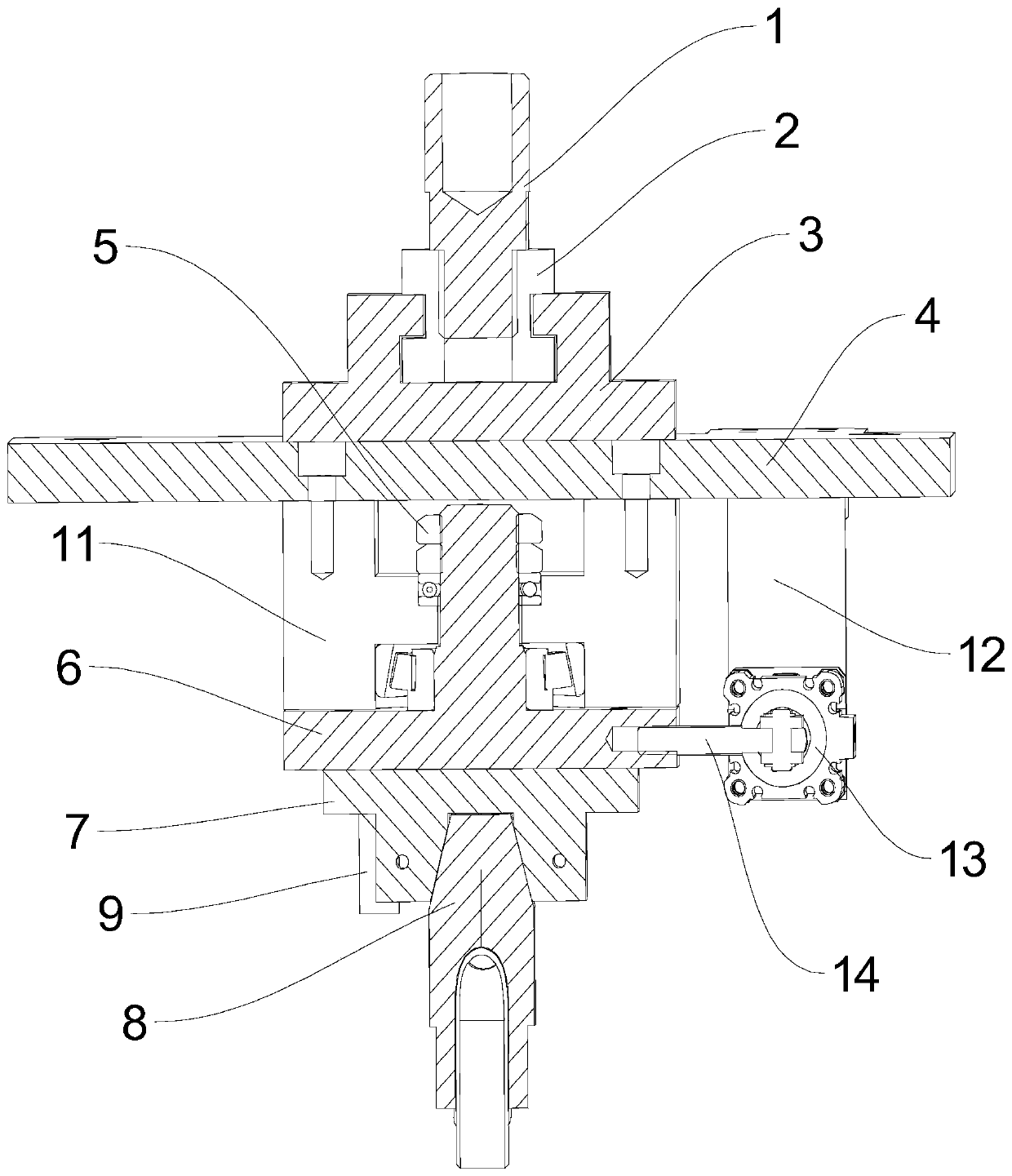 Pressing-riveting device for bent water pipe, and pressing system