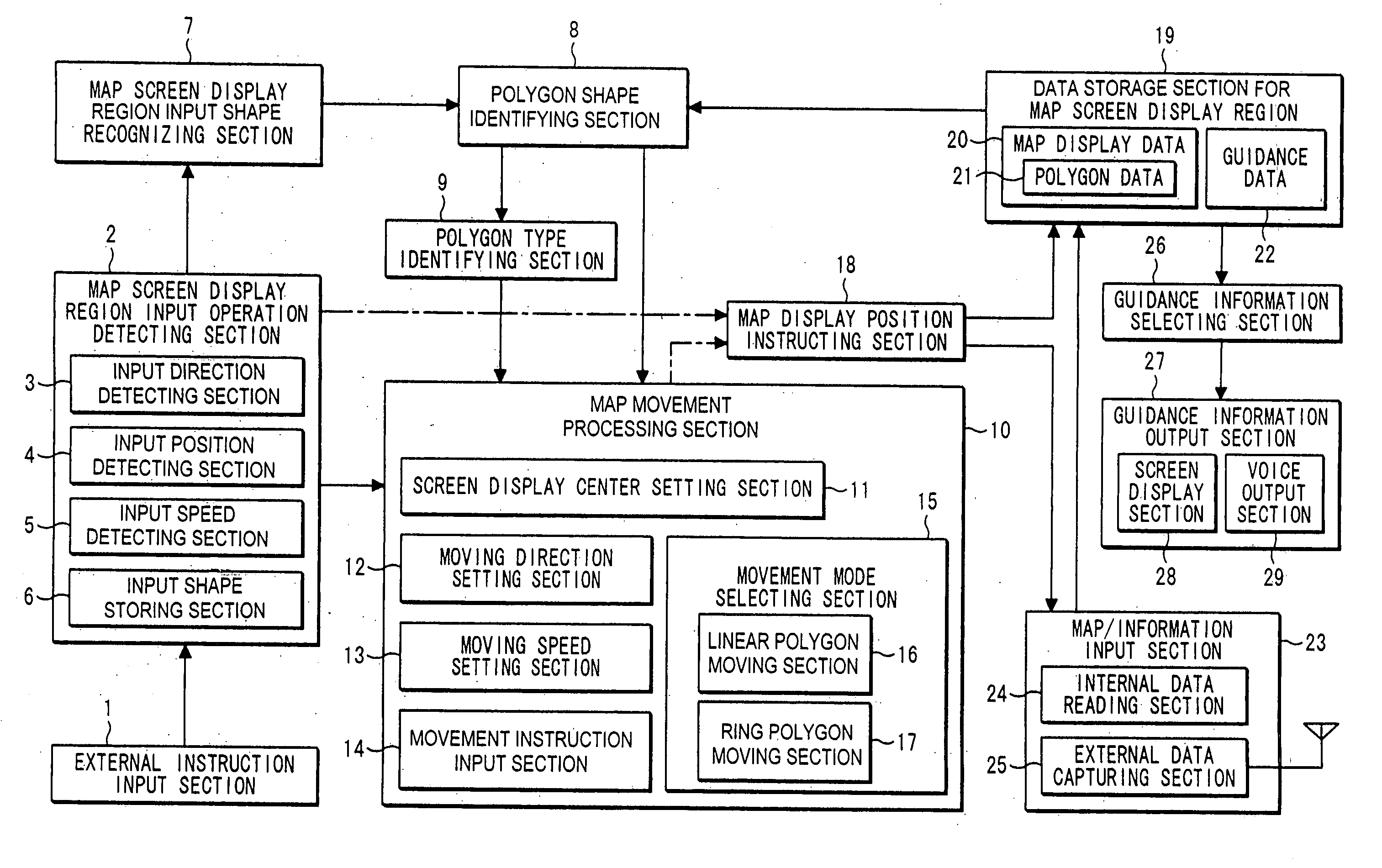 Map moving apparatus