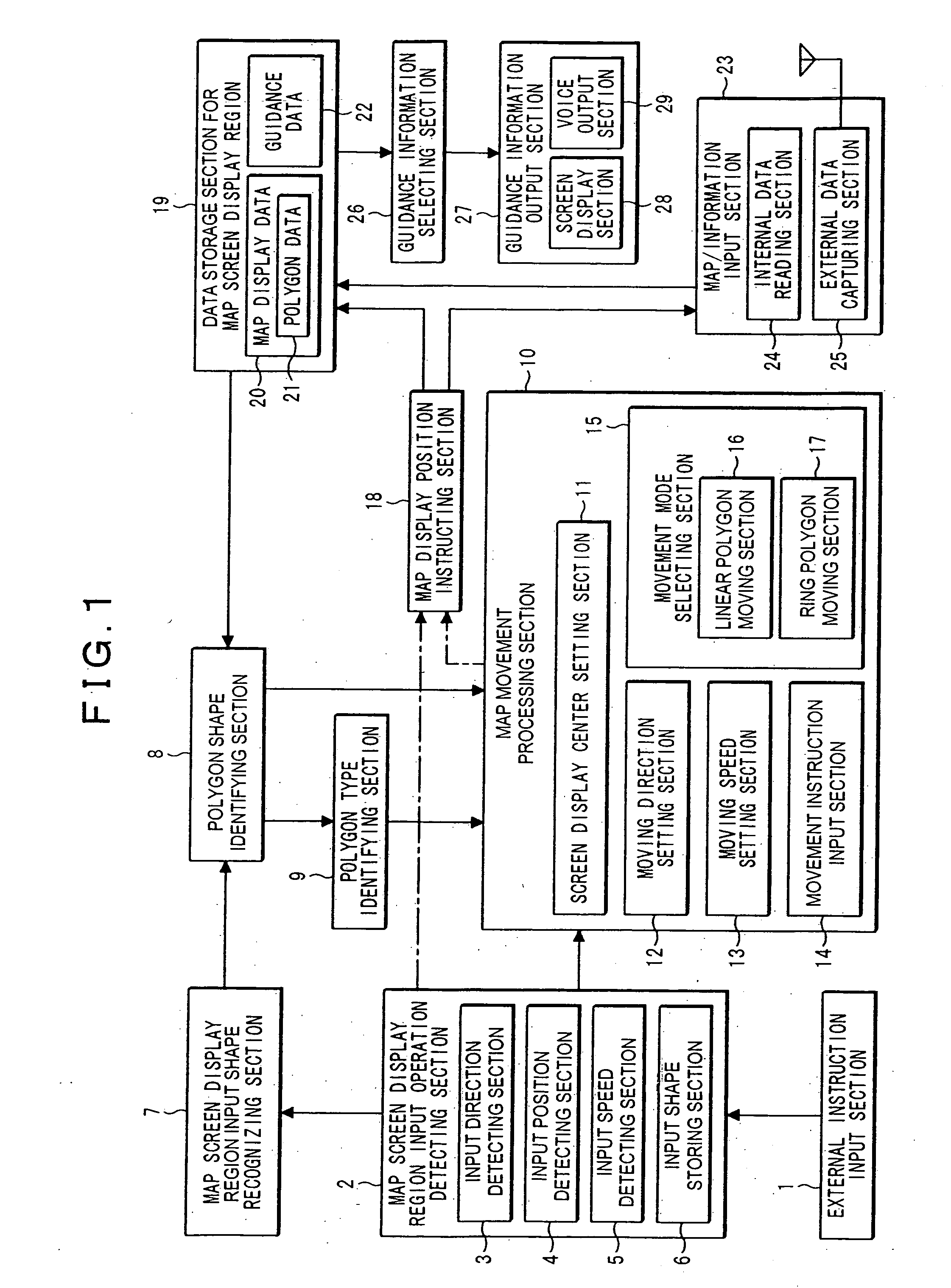 Map moving apparatus