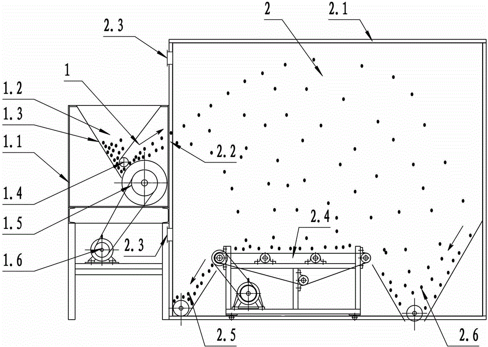 Device for separating cotton seed kernel and cotton seed hull of cotton seed