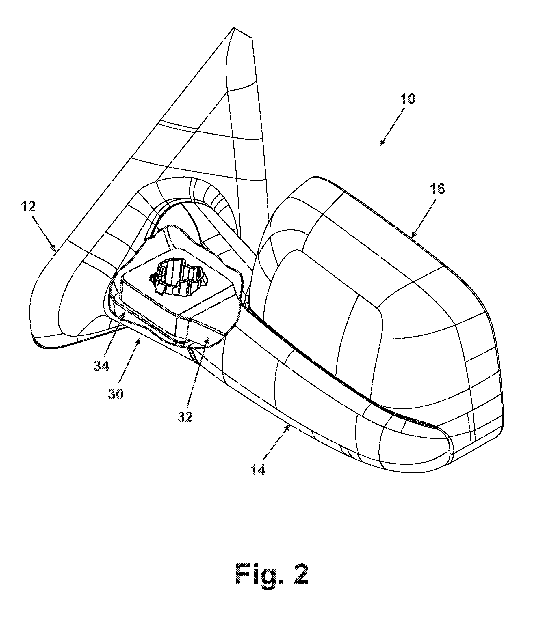 Main mirror with pivot connection