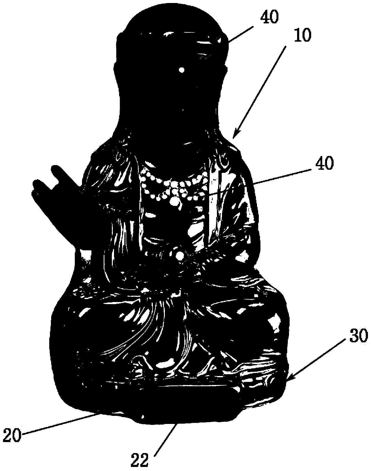 Buddha-shaped pottery containing ashes and method for manufacturing the same