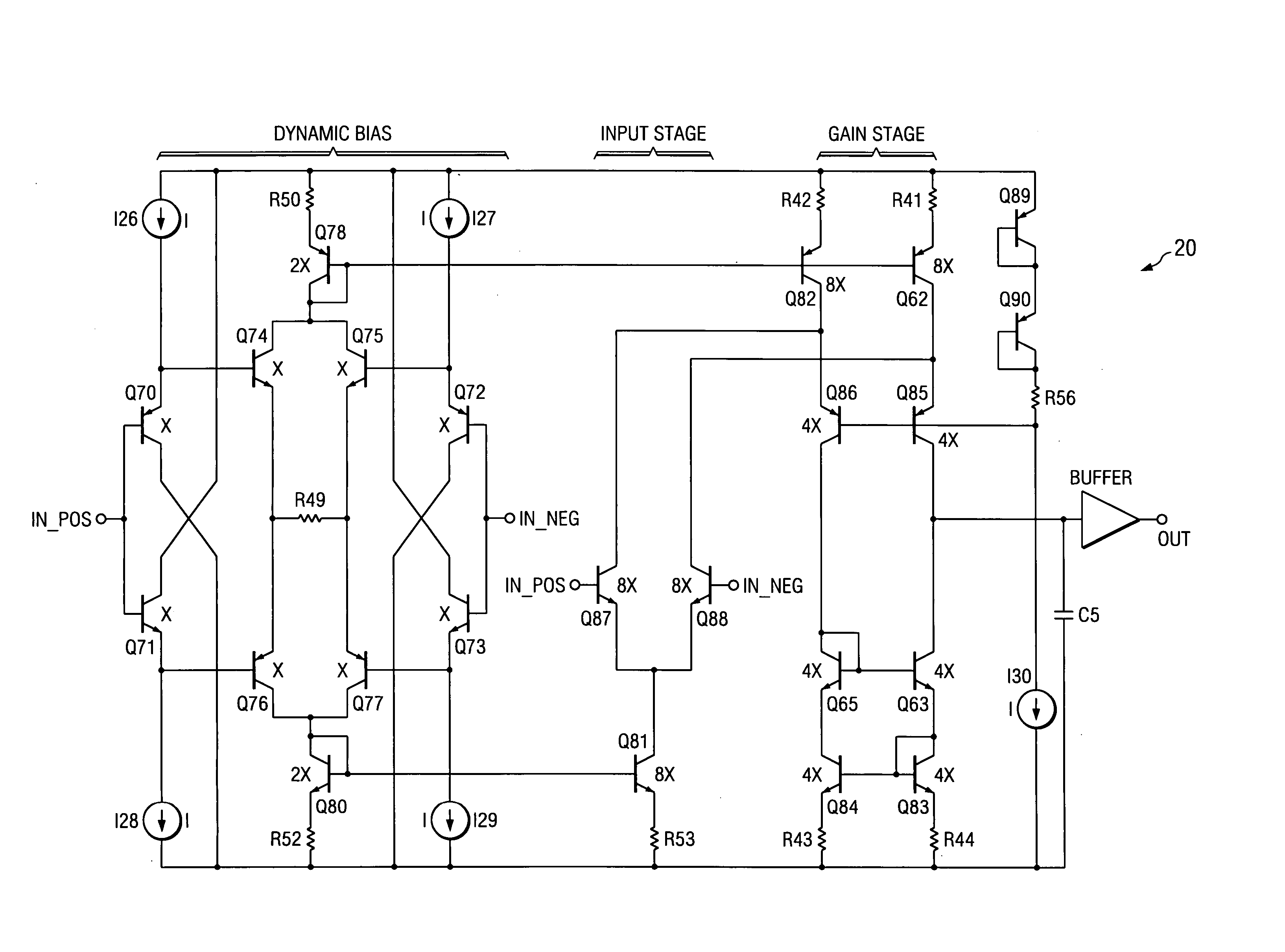 Ultra fast, low noise voltage feedback operational amplifier with dynamic biasing