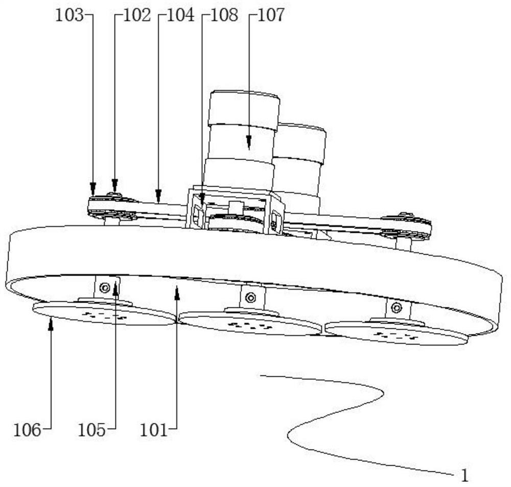 Napping device with dust removal function for steel structure coating