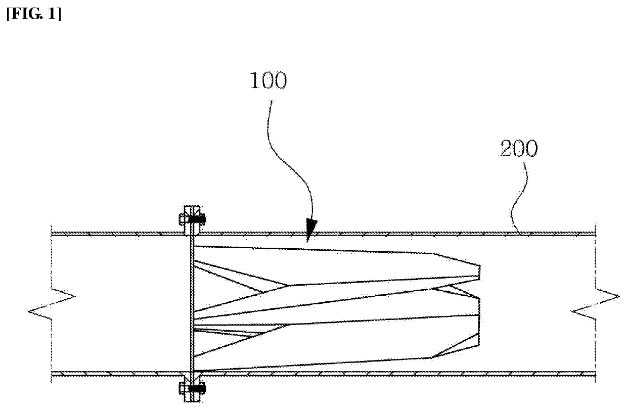 Apparatus for increasing flow rate in engine pipe and processing method therefor