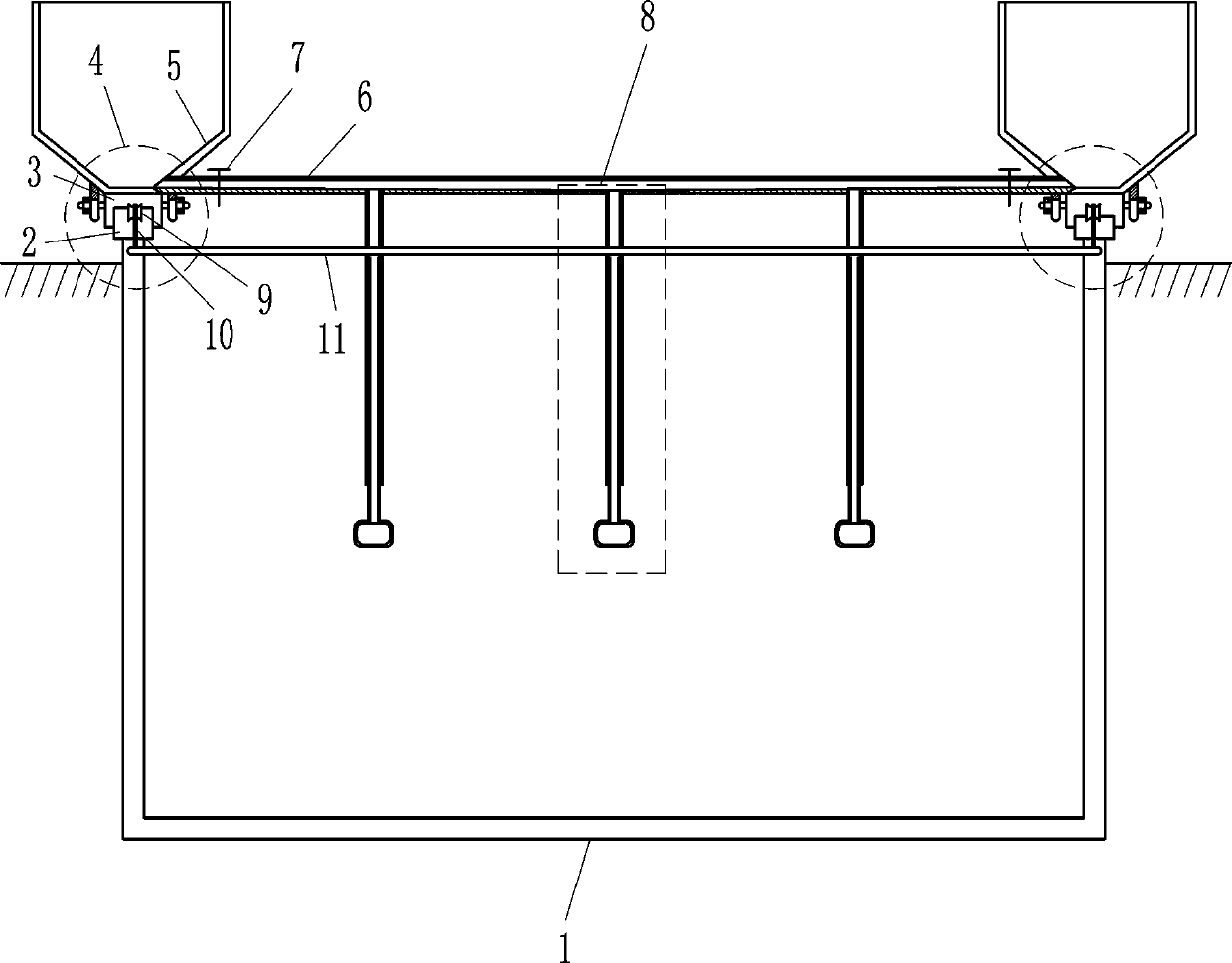 Chemical dosing equipment for flocculating tank