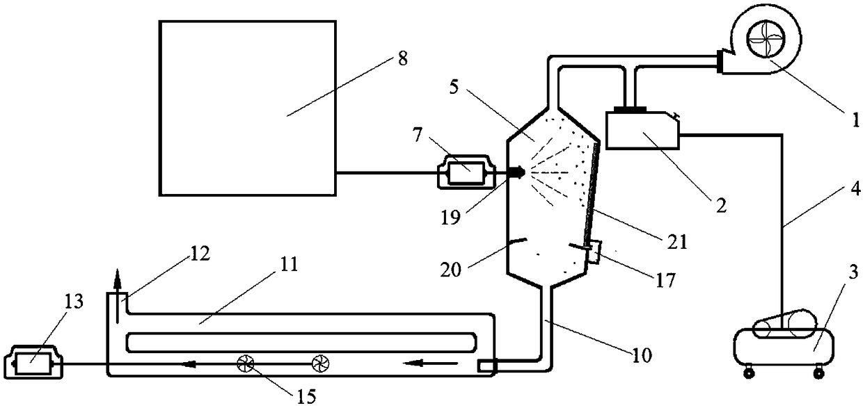 Accurate measuring device and method for detecting dust falling efficiency of spray nozzles of different models